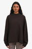 Tibi Brown Cashmere Knit Oversized Crewneck Sweater Size XXS-XS