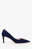 Prada Blue Suede Pointed Toe Heels Size 38