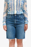 Frame Blue Denim Raw Hem Bermuda Shorts Size 30