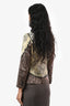 Etro Beige/Brown Satin Patterned Blazer Size 38