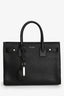 Saint Laurent Black Pebble Leather Sac De Jour Baby With Strap