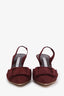 Manolo Blahnik Burgundy Suede Buckle Slingback Heels Size 36