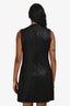 Fendi Jeans Vintage Metallic Black Zucca Print Sleeveless Mini Dress Size S