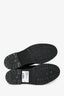 Fendi Black Leather 'Rockoko' Biker Boots with Stretch Fabric Size 37