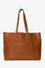 Saint Laurent Brown Leather Shopping Tote Bag