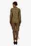 Smythe Green Army Floral Print Pant and Jacket Set Size XS 00