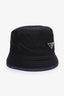Prada Blue/Black Denim Re-nylon Logo Reversible Bucket Hat
