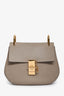 Chloe Taupe Grained Leather Drew Crossbody