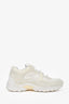 Pre-loved Chanel™ White/Cream Suede Nylon Interlocking CC Sneakers Size 37.5