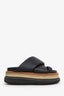 Sacai Black Leather Padded Platform Sandals Estimated Size 37