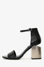 Alexander Wang Black Leather Silver Heel Abby Sandals Size 36