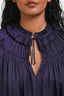 Ulla Johnson Purple Satin 'Agosta' Plissé SS Top Size 2