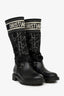 Christian Dior Black Cannage Tweed 'D-Major' Boots Size 39