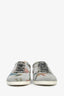 Gucci Silver Glitter Printed Tennis Sneakers Size 38.5