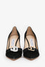 Jimmy Choo Black Suede JC Emblem Pointed Pumps Size 39