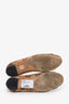 Gucci Brown/Multicolour Leather and GG Raffia Horsebit Ballet Flats Size 39