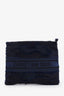 Christian Dior 2019 Black/Navy Embroidered Canvas Pouch