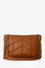 Saint Laurent Brown Lambskin Small 'LouLou' Puffer Shoulder Bag GHW