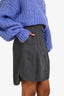 Max Mara Grey Wool Pleated Mini Skirt Size 4