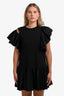 Alexander McQueen Black Ruffle Details Mini Dress Size 38