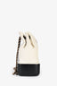 Pre-loved Chanel™ 2018 19 Black/White Aged Leather Small Gabrielle Backpack