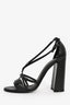 Bottega Veneta Black Intrecciato Leather Block Heels Size 37.5