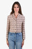 Miu Miu 2023 Brown/Beige Tweed Cropped Jacket Size 38