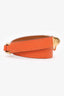 Hermès Orange Leather Rivale Double Tour Bracelet