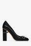 Christian Dior Black Leather Block Heel Pumps Size 37