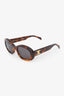 Celine Tortoiseshell 'Triomphe' Oval Sunglasses