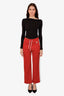 Loewe Red Striped Anagram Embroidered Jersey Track Pants Size XS