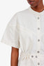 Isabel Marant White Linen Cotton Short Sleeve Belted Utility Jumpsuit Size 36