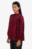 Ba&sh Burgundy Printed Long Sleeve Button Down Blouse Size 0