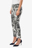 Stella McCartney Grey/White Denim Floral Skinny Jeans Size 26