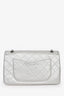 Pre-loved Chanel™ 2009 2.55 Silver Lambskin Leather 227 Jumbo Flap