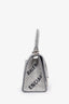 Balenciaga Silver Crystal Hourglass XS Top Handle with Strap