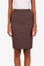 Hermès Brown Wool Midi Skirt Size 34