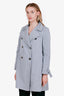 Brunello Cucinelli Blue Double Breasted Midi Length Coat Size 38