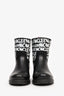 Moncler Black Rubber Graphic Print 'Ginette' Boot Size 38
