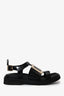 Roger Vivier Black Brushed Leather Buckle Sandals Size 37