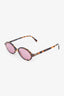 Miu Miu Tortoise Logo Oval Sunglasses