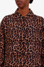 Anine Bing Cheetah Print Silk Button Up Blouse Size S