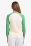 Celine Cream/Green Cotton Tiger Graphic Long Sleeve Raglan Top Size M