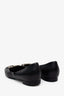 Pre-Loved Chanel™ Black Leather CC Logo Chain Ballet Flats Size 39.5