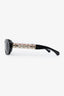 Pre-loved Chanel™ Black/Pink Tweed Detailed 'CH5537' Sunglasses