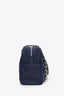Prada Navy Quilted Tessuto Impuntu Chain Shoulder Bag