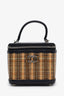 Pre-loved Chanel™ 2019 Black/Beige Calfskin Raffia Small Take Away Vanity Case Bag