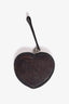 Gucci Black Iridescent Crackle Leather Heart Coin Purse