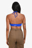 Ganni Cobalt Blue Ruched Bikini Top Size 32