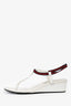Gucci White Flip Flop Wedge Slingback Sandal Size 38